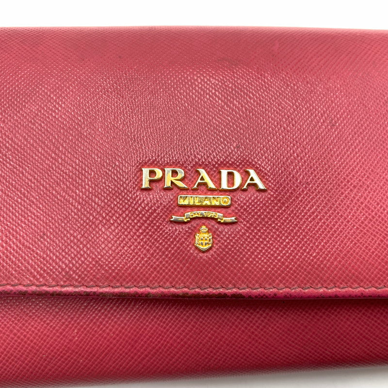 【現状渡し品】【レディース】 PRADA プラダ サフィアーノ レザー ウォレット 長財布 ロングウォレット 181-260503-ko-07-tei カラー：ピンク 万代Net店