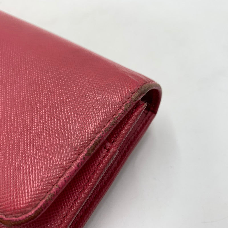 【現状渡し品】【レディース】 PRADA プラダ サフィアーノ レザー ウォレット 長財布 ロングウォレット 181-260503-ko-07-tei カラー：ピンク 万代Net店