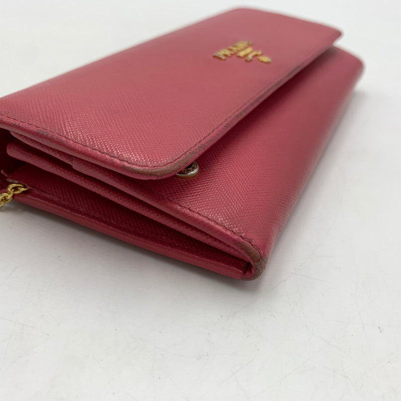 【現状渡し品】【レディース】 PRADA プラダ サフィアーノ レザー ウォレット 長財布 ロングウォレット 181-260503-ko-07-tei カラー：ピンク 万代Net店