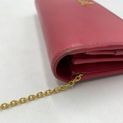 【現状渡し品】【レディース】 PRADA プラダ サフィアーノ レザー ウォレット 長財布 ロングウォレット 181-260503-ko-07-tei カラー：ピンク 万代Net店