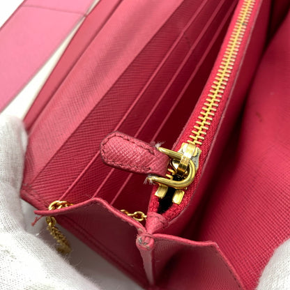 【現状渡し品】【レディース】 PRADA プラダ サフィアーノ レザー ウォレット 長財布 ロングウォレット 181-260503-ko-07-tei カラー：ピンク 万代Net店