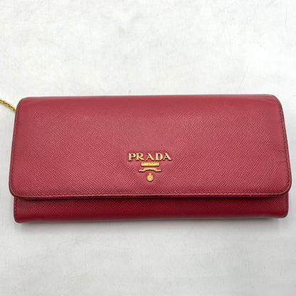【現状渡し品】【レディース】 PRADA プラダ サフィアーノ レザー ウォレット 長財布 ロングウォレット 181-260503-ko-07-tei カラー：ピンク 万代Net店