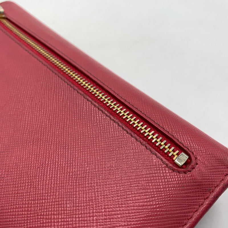 【現状渡し品】【レディース】 PRADA プラダ サフィアーノ レザー ウォレット 長財布 ロングウォレット 181-260503-ko-07-tei カラー：ピンク 万代Net店