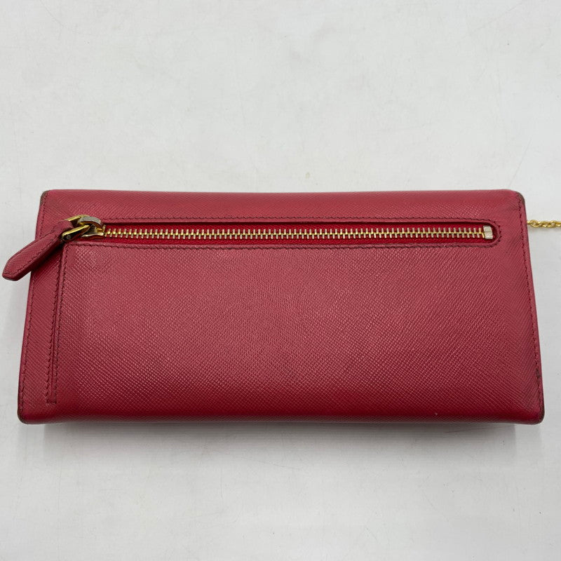 【現状渡し品】【レディース】 PRADA プラダ サフィアーノ レザー ウォレット 長財布 ロングウォレット 181-260503-ko-07-tei カラー：ピンク 万代Net店