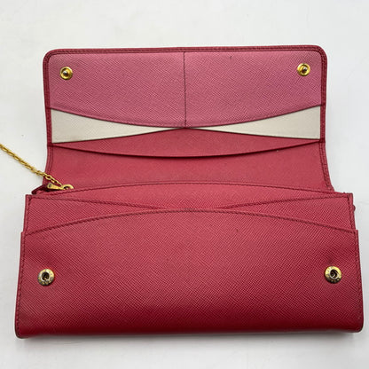 【現状渡し品】【レディース】 PRADA プラダ サフィアーノ レザー ウォレット 長財布 ロングウォレット 181-260503-ko-07-tei カラー：ピンク 万代Net店