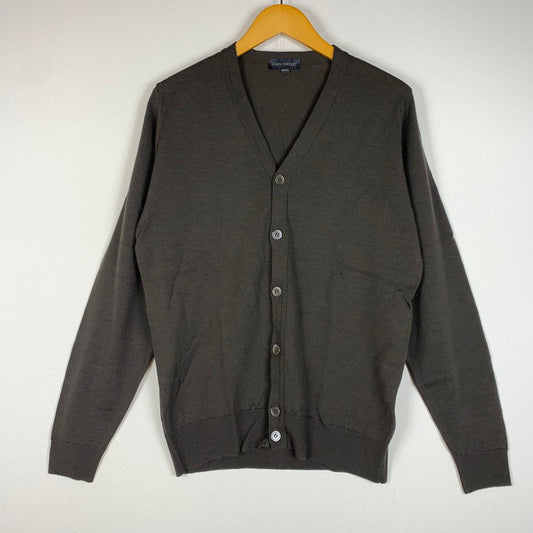【中古品】【メンズ】 JOHN SMEDLEY ジョンスメドレー V NECK CARDIGAN ブイネック カーディガン トップス 141-260423-ko-06-tei サイズ：M カラー：ブラウン 万代Net店