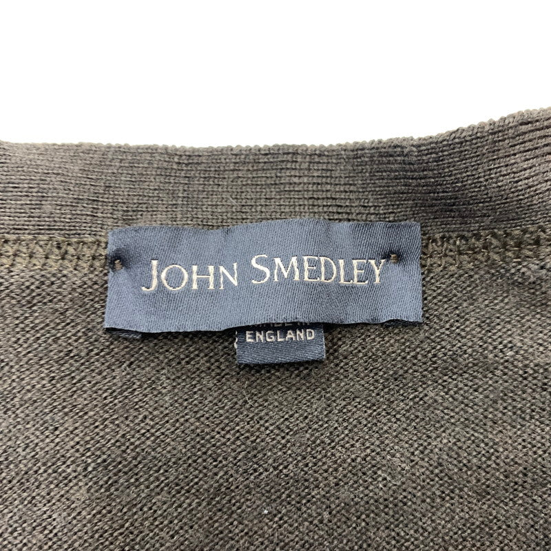 【中古品】【メンズ】 JOHN SMEDLEY ジョンスメドレー V NECK CARDIGAN ブイネック カーディガン トップス 141-260423-ko-06-tei サイズ：M カラー：ブラウン 万代Net店
