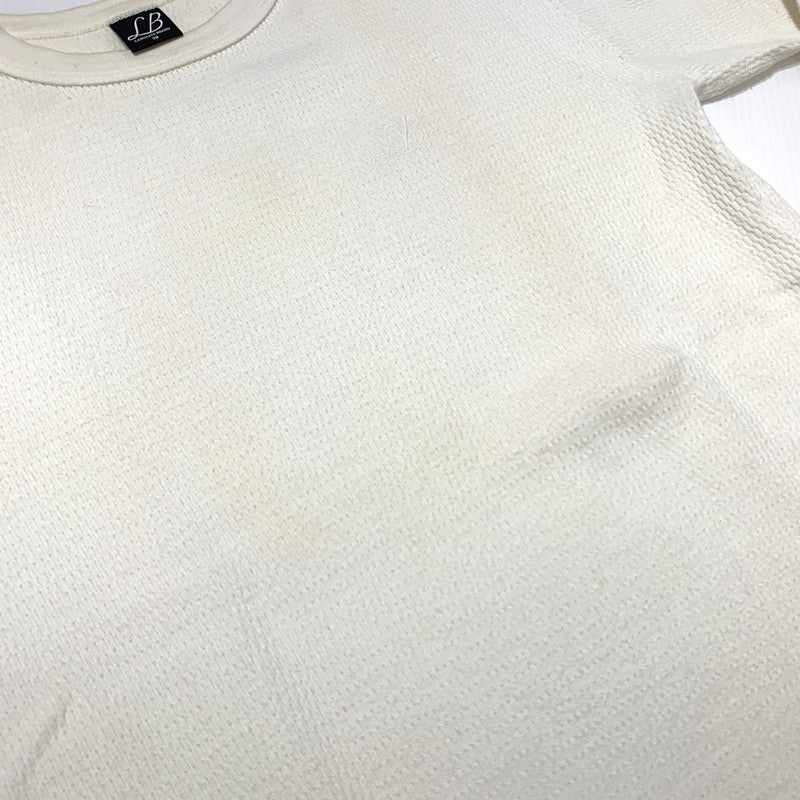 【現状渡し品】【メンズ】 LANGLITZ LEATHERS ラングリッツレザー LONG SLEEVE THERMAL T-SHIRTS ロングスリーブ サーマル Tシャツ 長袖 トップス 145-260703-yo-14-tei サイズ：38 カラー：ホワイト 万代Net店