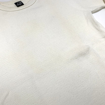【現状渡し品】【メンズ】 LANGLITZ LEATHERS ラングリッツレザー LONG SLEEVE THERMAL T-SHIRTS ロングスリーブ サーマル Tシャツ 長袖 トップス 145-260703-yo-14-tei サイズ：38 カラー：ホワイト 万代Net店