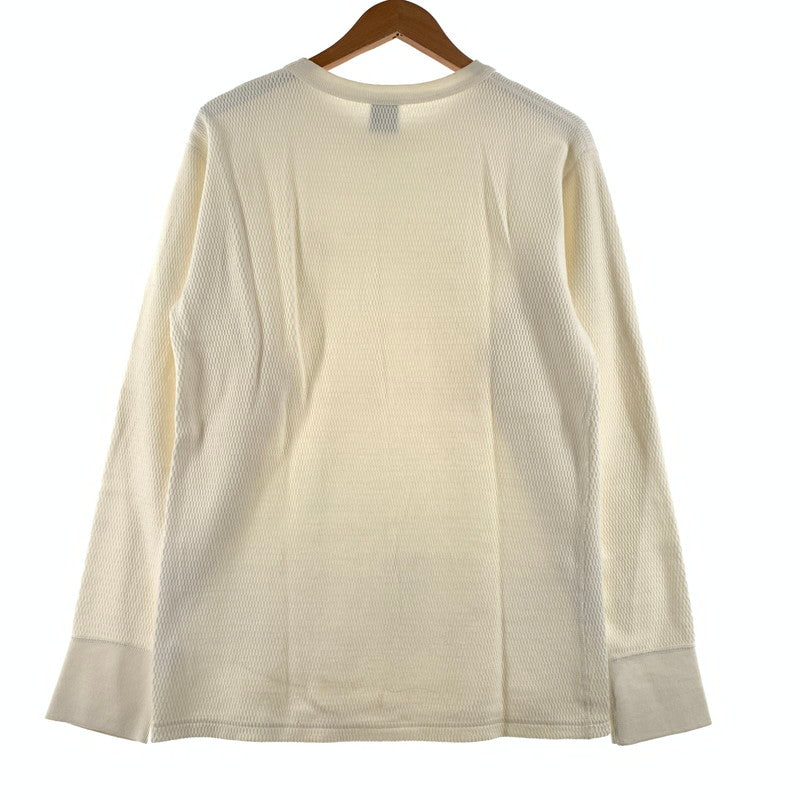 【現状渡し品】【メンズ】 LANGLITZ LEATHERS ラングリッツレザー LONG SLEEVE THERMAL T-SHIRTS ロングスリーブ サーマル Tシャツ 長袖 トップス 145-260703-yo-14-tei サイズ：38 カラー：ホワイト 万代Net店