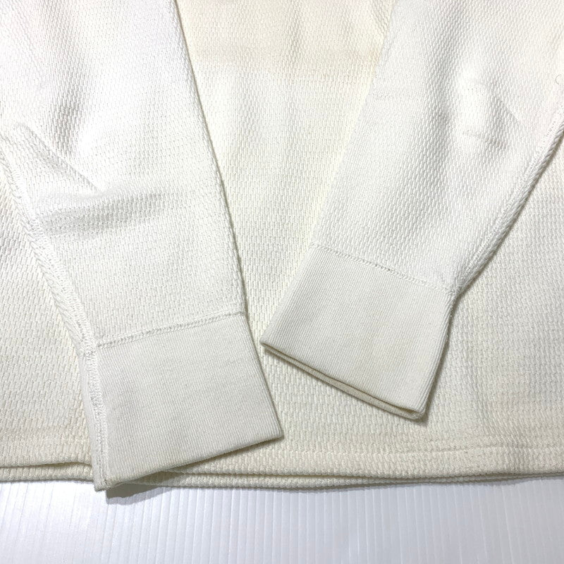 【現状渡し品】【メンズ】 LANGLITZ LEATHERS ラングリッツレザー LONG SLEEVE THERMAL T-SHIRTS ロングスリーブ サーマル Tシャツ 長袖 トップス 145-260703-yo-14-tei サイズ：38 カラー：ホワイト 万代Net店