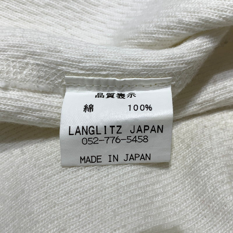 【現状渡し品】【メンズ】 LANGLITZ LEATHERS ラングリッツレザー LONG SLEEVE THERMAL T-SHIRTS ロングスリーブ サーマル Tシャツ 長袖 トップス 145-260703-yo-14-tei サイズ：38 カラー：ホワイト 万代Net店