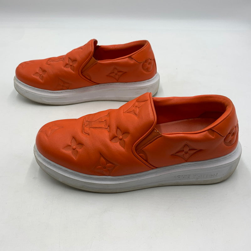【中古品】【メンズ】 LOUIS VUITTON ルイ・ヴィトン LD0242 ビバリーヒルズライン レザー スリッポン 靴 179-260522-ko-02-tei サイズ：7.5 カラー：オレンジ 万代Net店