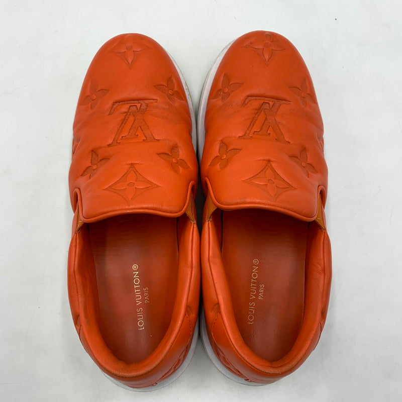 【中古品】【メンズ】 LOUIS VUITTON ルイ・ヴィトン LD0242 ビバリーヒルズライン レザー スリッポン 靴 179-260522-ko-02-tei サイズ：7.5 カラー：オレンジ 万代Net店