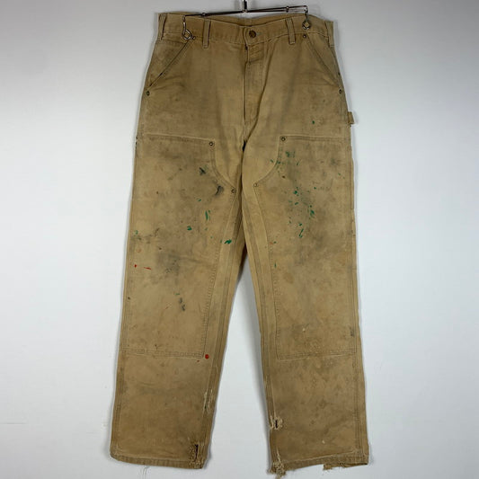 【現状渡し品】【メンズ】 CARHARTT カーハート DUCK DOUBLE KNEE WORK PANTS B01 ダックダブルニー ワークパンツ ボトムス ダブルニーパンツ 156-260423-ko-11-tei サイズ：34 カラー：ベージュ 万代Net店