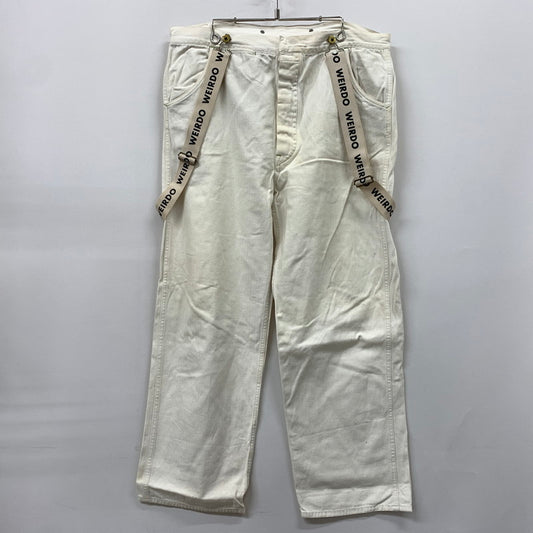 【現状渡し品】【メンズ】 WEIRDO ウィアード MANIA BIG PANTS WRD-15-AW-11 マニア ビッグパンツ ボトムス ワークパンツ サスペンダー 156-260423-ko-09-tei サイズ：M カラー：ホワイト 万代Net店