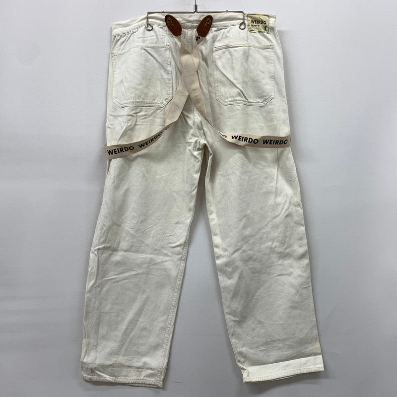 【現状渡し品】【メンズ】 WEIRDO ウィアード MANIA BIG PANTS WRD-15-AW-11 マニア ビッグパンツ ボトムス ワークパンツ サスペンダー 156-260423-ko-09-tei サイズ：M カラー：ホワイト 万代Net店