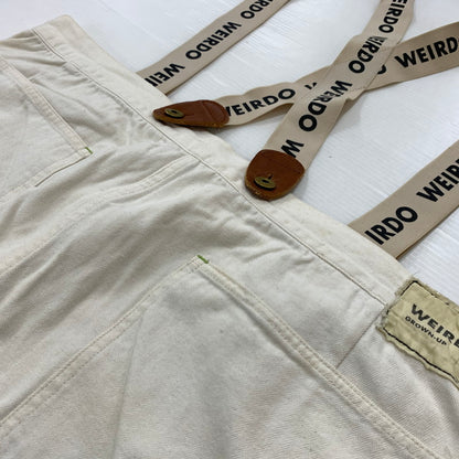 【現状渡し品】【メンズ】 WEIRDO ウィアード MANIA BIG PANTS WRD-15-AW-11 マニア ビッグパンツ ボトムス ワークパンツ サスペンダー 156-260423-ko-09-tei サイズ：M カラー：ホワイト 万代Net店