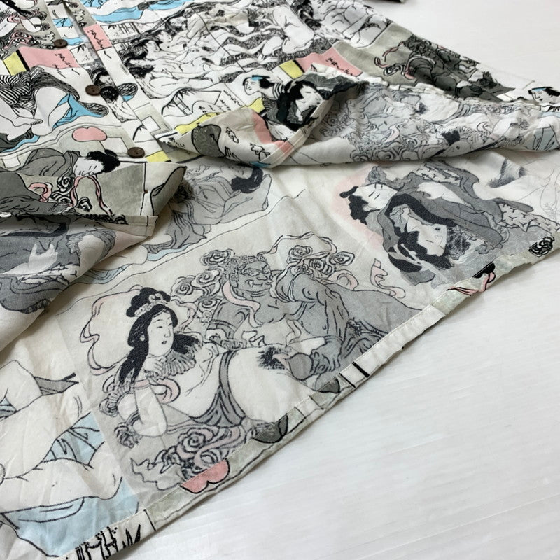 【中古品】【メンズ】 WACKO MARIA ワコマリア RAYON S/S SHIRT レーヨン ショートスリーブ シャツ トップス 半袖 春画浮世絵 和柄 140-260423-ko-08-tei サイズ：XL カラー：総柄 万代Net店