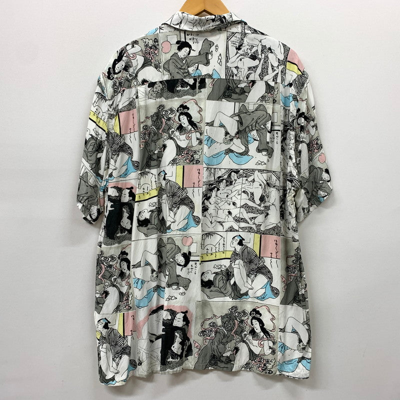 【中古品】【メンズ】 WACKO MARIA ワコマリア RAYON S/S SHIRT レーヨン ショートスリーブ シャツ トップス 半袖 春画浮世絵 和柄 140-260423-ko-08-tei サイズ：XL カラー：総柄 万代Net店