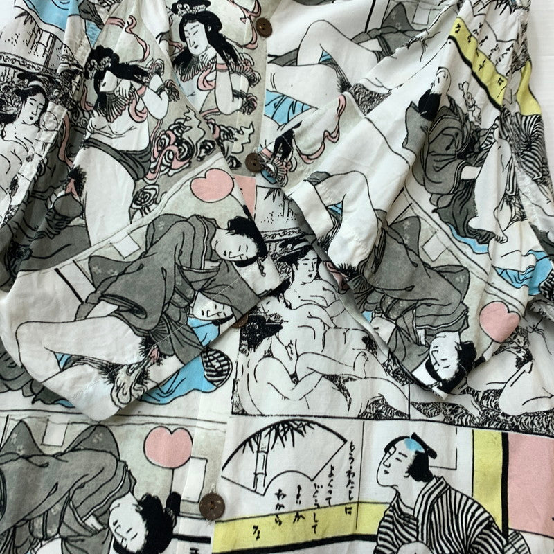 【中古品】【メンズ】 WACKO MARIA ワコマリア RAYON S/S SHIRT レーヨン ショートスリーブ シャツ トップス 半袖 春画浮世絵 和柄 140-260423-ko-08-tei サイズ：XL カラー：総柄 万代Net店