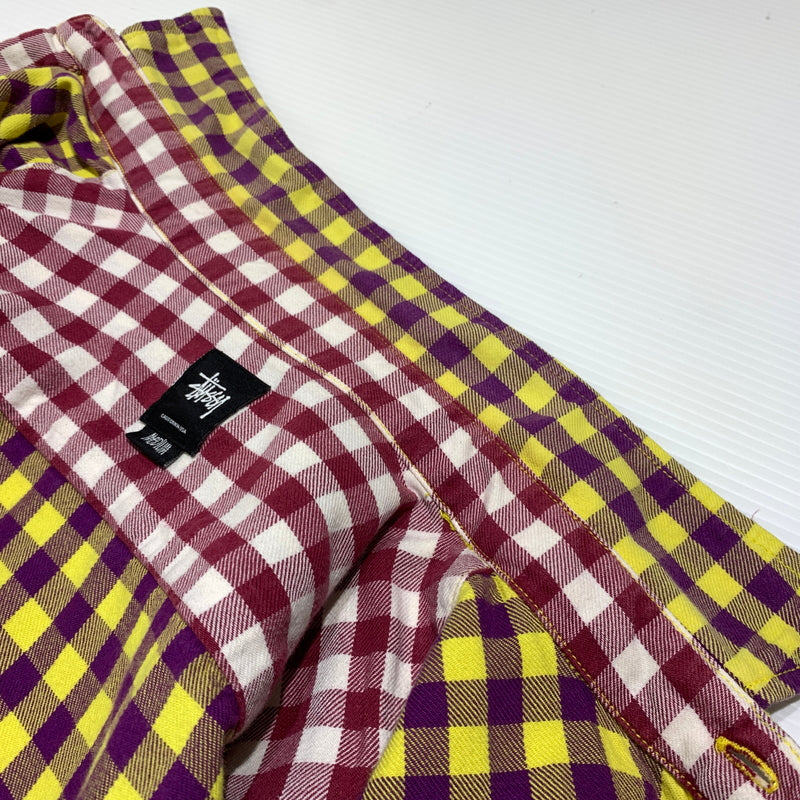 【中古品】【メンズ】 STUSSY ステューシー CHECK 3/4 SLEEVE SHIRT チェック 3/4 スリーブ シャツ トップス 七分袖 142-260720-ko-02-tei サイズ：M カラー：マルチ 万代Net店