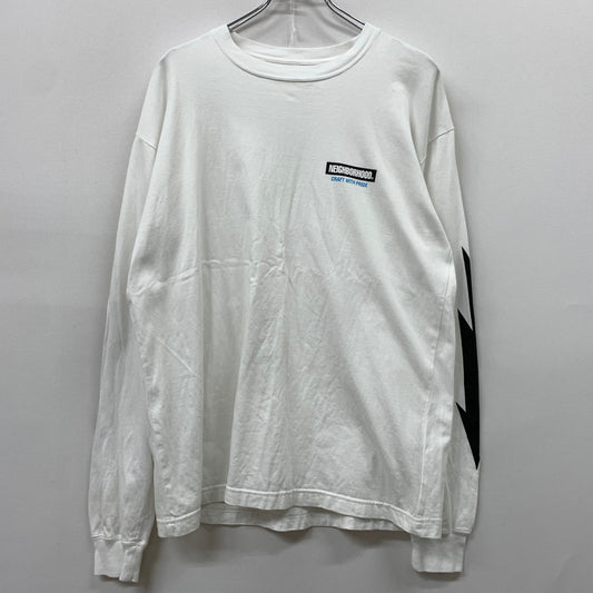 【中古品】【メンズ】 NEIGHBORHOOD ネイバーフッド THUNDER PRINT L/S TEE 242PCNH-LT16 サンダー プリント ロングスリーブ Tシャツ トップス 長袖 142-260423-ko-03-tei サイズ：M カラー：ホワイト 万代Net店