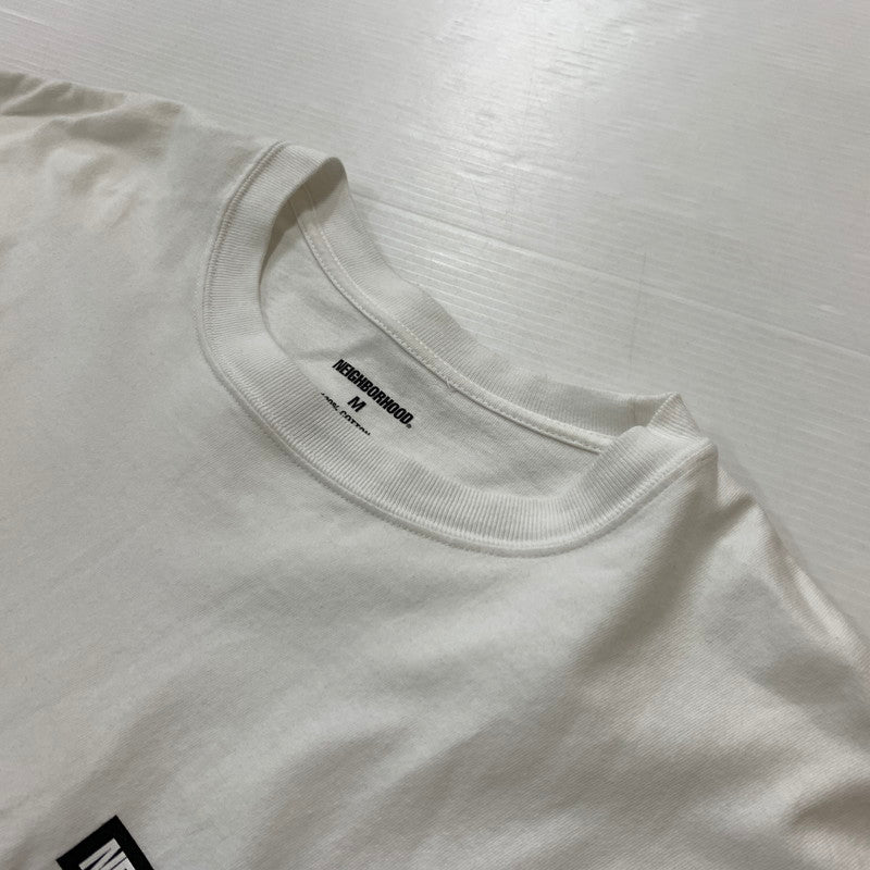 【中古品】【メンズ】 NEIGHBORHOOD ネイバーフッド THUNDER PRINT L/S TEE 242PCNH-LT16 サンダー プリント ロングスリーブ Tシャツ トップス 長袖 142-260423-ko-03-tei サイズ：M カラー：ホワイト 万代Net店