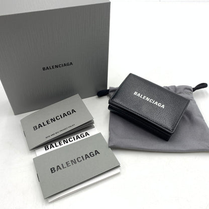 【中古品】【メンズ】 BALENCIAGA バレンシアガ COMPACT WALLET 594312 コンパクト ウォレット 財布 ミニウォレット 三つ折り 181-260503-ko-06-tei カラー：ブラック 万代Net店