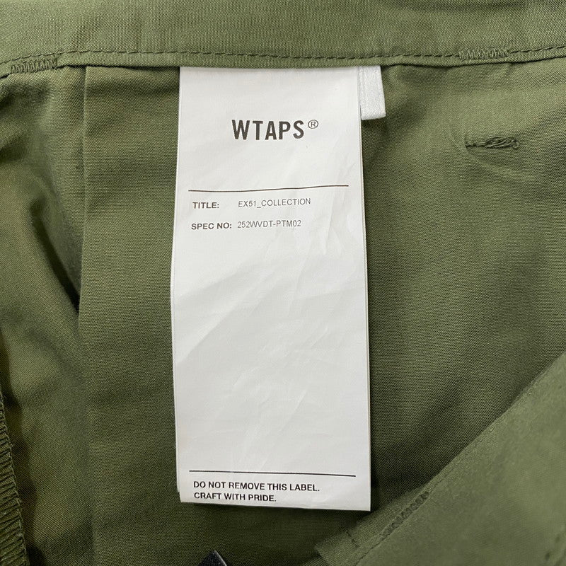 【中古品】【メンズ】 WTAPS ダブルタップス 25AW MILT0001 / TROUSERS / NYCO. WEATHER 252WVDT-PTM02 ミリタリー トラウザーズ カーゴパンツ ボトムス 153-260424-ks-11-fuzh サイズ：1 カラー：グリーン 万代Net店