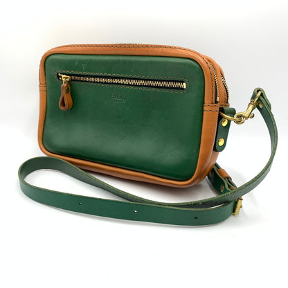 【中古品】【メンズ】 HERZ ヘルツ LEATHER SHOULDER BAG レザーショルダーバッグ カバン セカンドバッグ 188-260723-ko-05-tei カラー：グリーン系 万代Net店