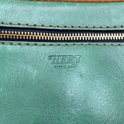 【中古品】【メンズ】 HERZ ヘルツ LEATHER SHOULDER BAG レザーショルダーバッグ カバン セカンドバッグ 188-260723-ko-05-tei カラー：グリーン系 万代Net店