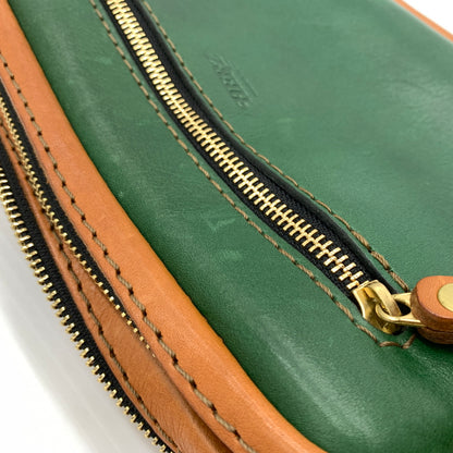 【中古品】【メンズ】 HERZ ヘルツ LEATHER SHOULDER BAG レザーショルダーバッグ カバン セカンドバッグ 188-260723-ko-05-tei カラー：グリーン系 万代Net店