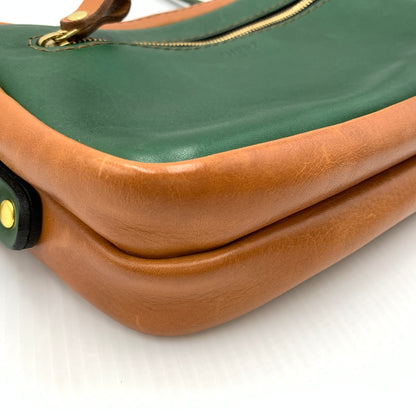 【中古品】【メンズ】 HERZ ヘルツ LEATHER SHOULDER BAG レザーショルダーバッグ カバン セカンドバッグ 188-260723-ko-05-tei カラー：グリーン系 万代Net店