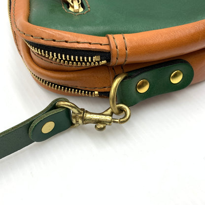 【中古品】【メンズ】 HERZ ヘルツ LEATHER SHOULDER BAG レザーショルダーバッグ カバン セカンドバッグ 188-260723-ko-05-tei カラー：グリーン系 万代Net店