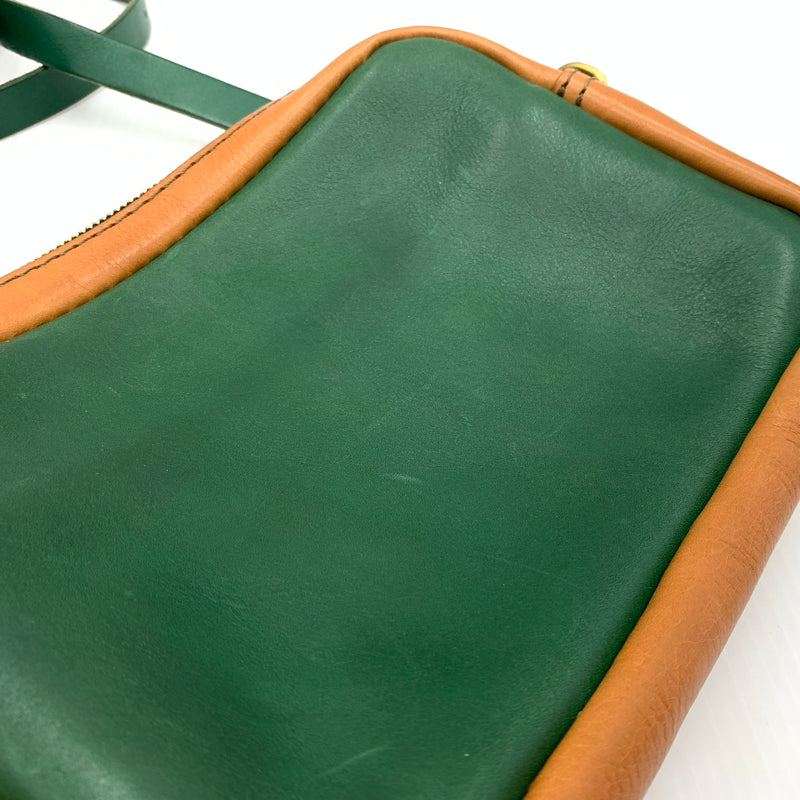 【中古品】【メンズ】 HERZ ヘルツ LEATHER SHOULDER BAG レザーショルダーバッグ カバン セカンドバッグ 188-260723-ko-05-tei カラー：グリーン系 万代Net店