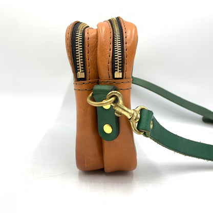 【中古品】【メンズ】 HERZ ヘルツ LEATHER SHOULDER BAG レザーショルダーバッグ カバン セカンドバッグ 188-260723-ko-05-tei カラー：グリーン系 万代Net店