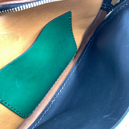 【中古品】【メンズ】 HERZ ヘルツ LEATHER SHOULDER BAG レザーショルダーバッグ カバン セカンドバッグ 188-260723-ko-05-tei カラー：グリーン系 万代Net店