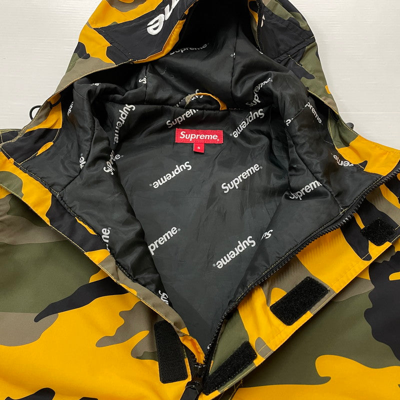 【中古品】【メンズ】 Supreme シュプリーム 17AW HOODED LOGO HALF ZIP PULLOVER フーデッド ロゴ ハーフジップ プルオーバー ジャケット アウター 149-260502-yo-01-tei サイズ：S カラー：カモ柄 万代Net店