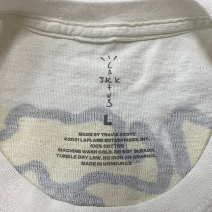 【中古品】【メンズ】 CACTUS JACK カクタスジャック × KAWS カウズ 別注 コラボ FRAGMENT S/S TEE CJFR-SS01 フラグメント ショートスリーブ Tシャツ トップス 半袖 142-260429-ko-02-tei サイズ：L カラー：ホワイト 万代Net店