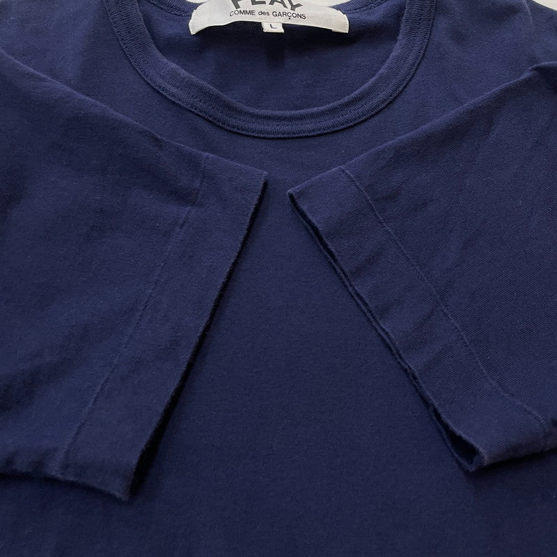【中古品】【メンズ】 PLAY COMME DES GARCONS プレイコムデギャルソン GOLD HEART LOGO TEE AZ-T216 ゴールドハート ロゴ Tシャツ 半袖 トップス 140-260623-yo-08-tei サイズ：L カラー：ネイビー 万代Net店