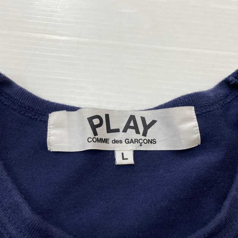 【中古品】【メンズ】 PLAY COMME DES GARCONS プレイコムデギャルソン GOLD HEART LOGO TEE AZ-T216 ゴールドハート ロゴ Tシャツ 半袖 トップス 140-260623-yo-08-tei サイズ：L カラー：ネイビー 万代Net店
