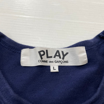 【中古品】【メンズ】 PLAY COMME DES GARCONS プレイコムデギャルソン GOLD HEART LOGO TEE AZ-T216 ゴールドハート ロゴ Tシャツ 半袖 トップス 140-260623-yo-08-tei サイズ：L カラー：ネイビー 万代Net店