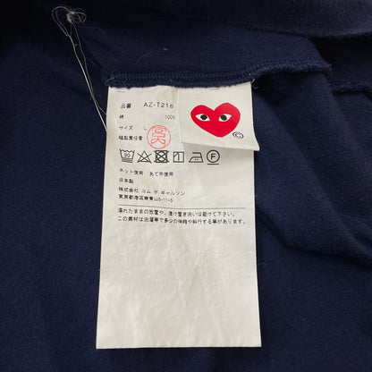 【中古品】【メンズ】 PLAY COMME DES GARCONS プレイコムデギャルソン GOLD HEART LOGO TEE AZ-T216 ゴールドハート ロゴ Tシャツ 半袖 トップス 140-260623-yo-08-tei サイズ：L カラー：ネイビー 万代Net店