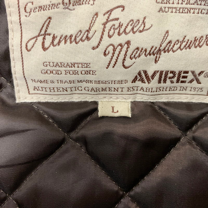 【中古品】【メンズ】 AVIREX アヴィレックス × SKOOKUM スクーカム 別注 コラボ VARSITY JACKET 6112166 バーシティ ジャケット アウター レザー スタジャン 142-260429-ko-06-tei サイズ：L カラー：ブラウン 万代Net店