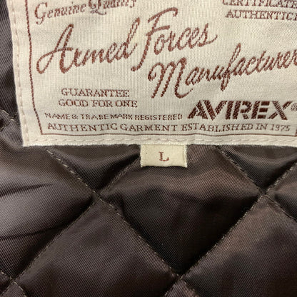 【中古品】【メンズ】 AVIREX アヴィレックス × SKOOKUM スクーカム 別注 コラボ VARSITY JACKET 6112166 バーシティ ジャケット アウター レザー スタジャン 142-260429-ko-06-tei サイズ：L カラー：ブラウン 万代Net店