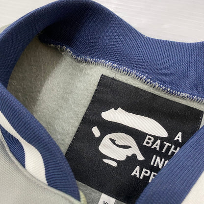 【現状渡し品】【メンズ】 A BATHING APE アベイシングエイプ 90's COLLEGE LOGO BLOUSON 90年代 カレッジロゴ ブルゾン ライトアウター 142-260427-ks-05-tei サイズ：XL/※シミあり カラー：グレー 万代Net店