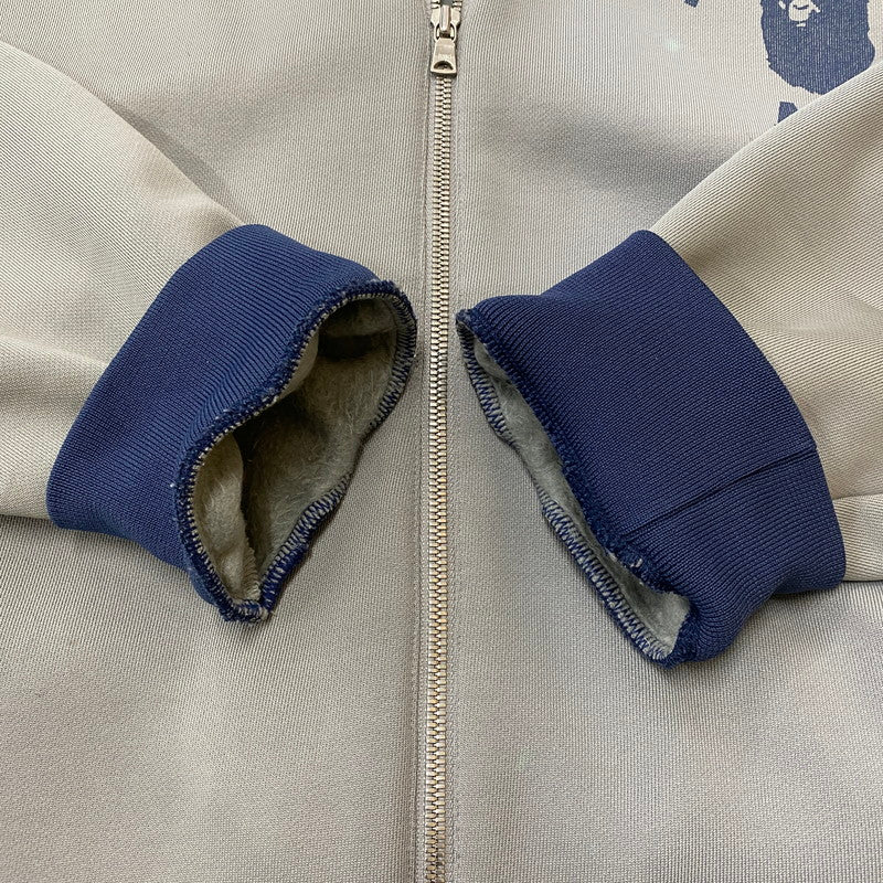 【現状渡し品】【メンズ】 A BATHING APE アベイシングエイプ 90's COLLEGE LOGO BLOUSON 90年代 カレッジロゴ ブルゾン ライトアウター 142-260427-ks-05-tei サイズ：XL/※シミあり カラー：グレー 万代Net店