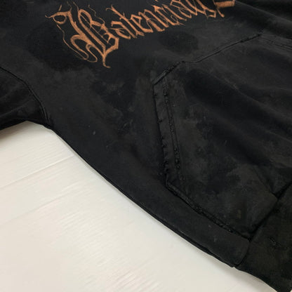 【中古品】【メンズ】 BALENCIAGA バレンシアガ 23AW METAL LOGO HOODIE 739024 TOVD8 メタル ロゴ フーディ トップス プルオーバーパーカー ダメージ加工 141-260429-ko-04-fuzh サイズ：2 カラー：ブラック 万代Net店