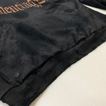 【中古品】【メンズ】 BALENCIAGA バレンシアガ 23AW METAL LOGO HOODIE 739024 TOVD8 メタル ロゴ フーディ トップス プルオーバーパーカー ダメージ加工 141-260429-ko-04-fuzh サイズ：2 カラー：ブラック 万代Net店